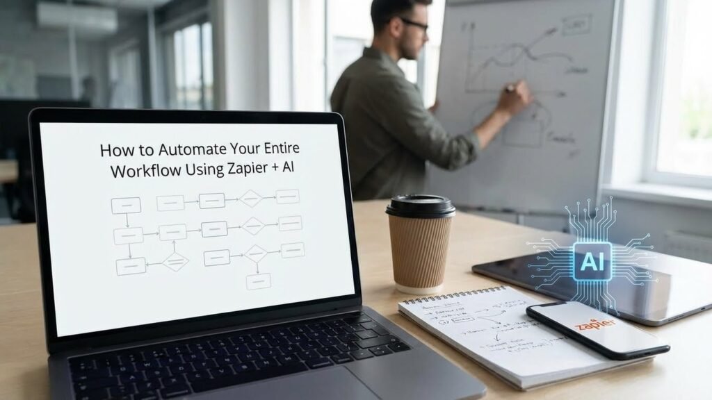 Zapier automation workflow using AI to automate daily tasks and save time
