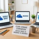 Cloud storage comparison of Google Drive, OneDrive, and Dropbox